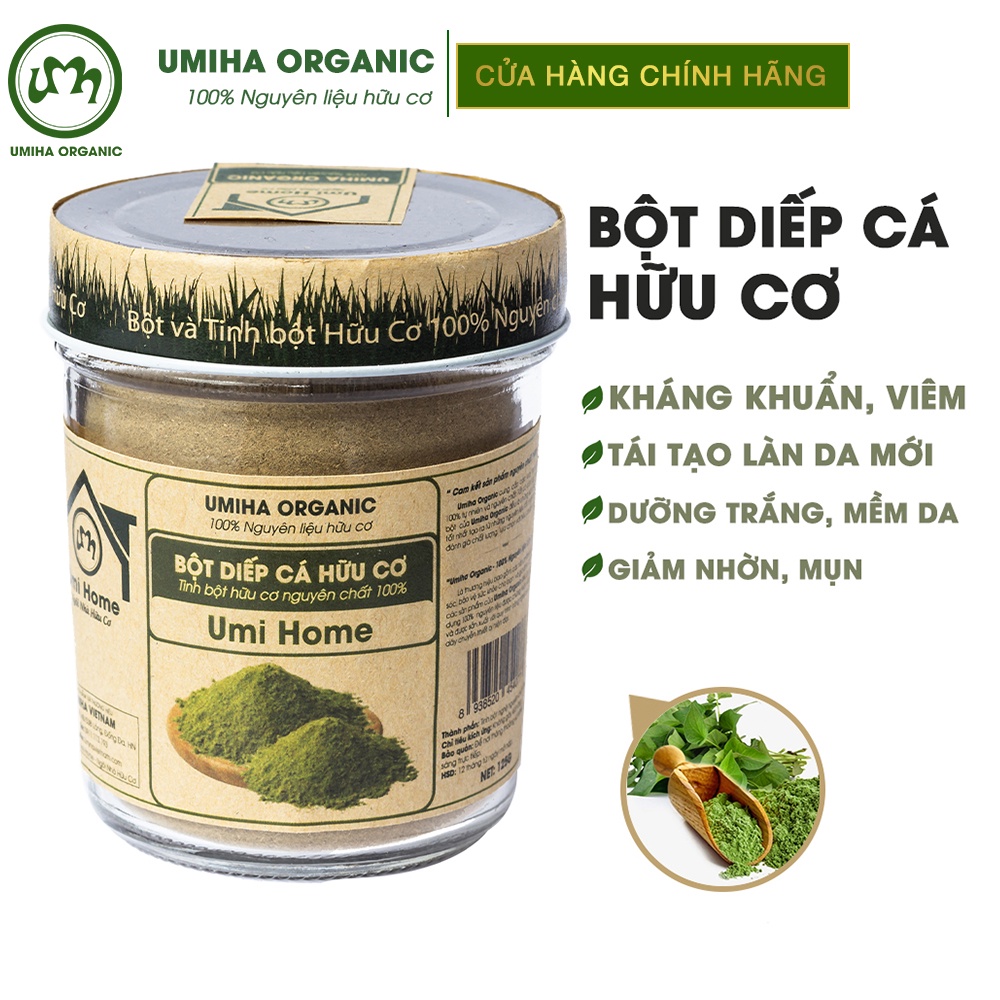 Bột Diếp Cá Nguyên Chất Umiha 135g - Dùng cho đắp mặt dưỡng trắng da loại bỏ mụn hiệu quả