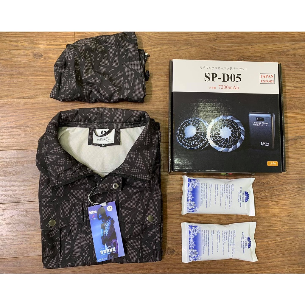 [くちょうふく] Áo Điều Hòa Nhật Bản có đá khô làm lạnh/Pin Li-Polymer 11-24 tiếng lâu chai/BH 12 tháng
