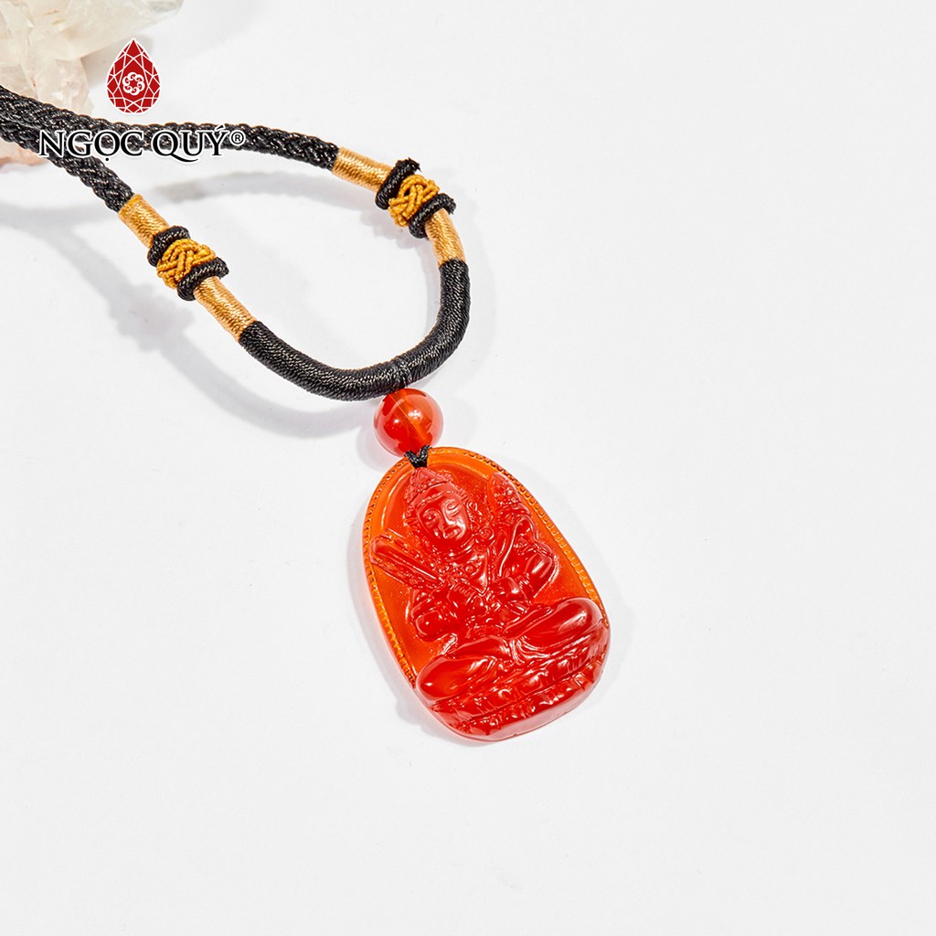 Mặt dây chuyền phật bản mệnh đá mã não đỏ red agate mệnh hỏa. thổ - Ngọc Quý