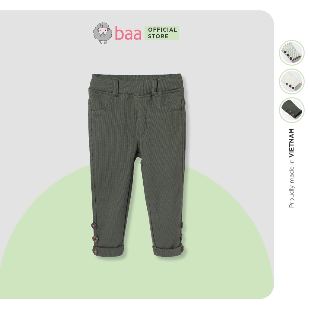 Quần legging bé gái BAA BABY dài thun gân dáng ôm cho bé gái từ 1 - 7 tuổi - GT-QU27D