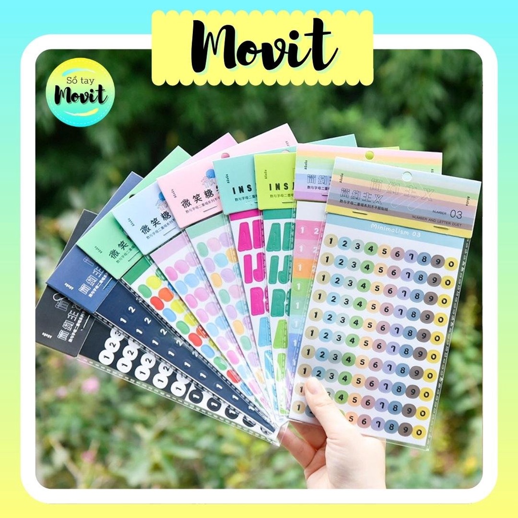Set 2 tờ sticker alphabet (số và chữ cái)