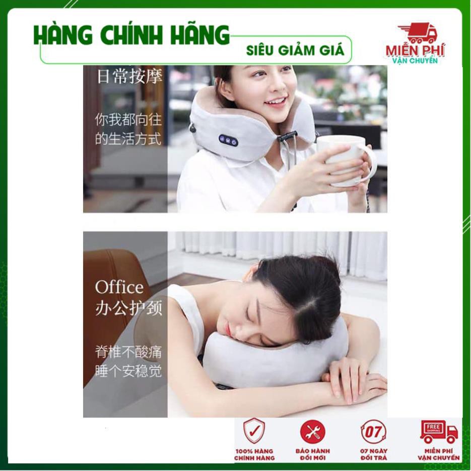 💝FREESHIP - LOẠI 1💝 Gối massage chữ U mát xa cổ gáy | Máy mát xa cổ sạc điện - Gia Dụng Thông Minh