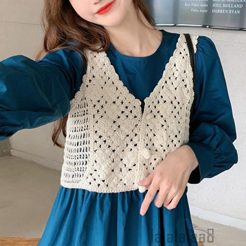 Áo Khoác Cardigan Dệt Kim Không Tay Cổ Chữ V Màu Sắc Đơn Giản Dành Cho Nữ 8 Tuổi