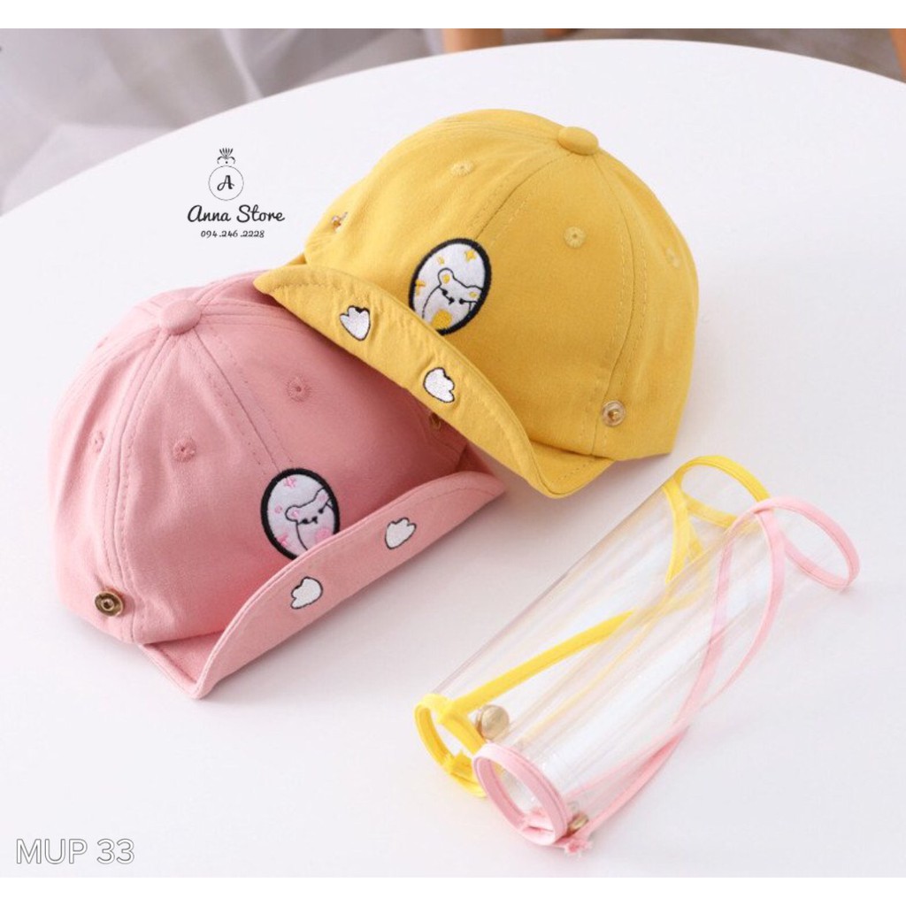 MUP 33: Mũ lưỡi trai có tấm kính chắn bụi cho bé