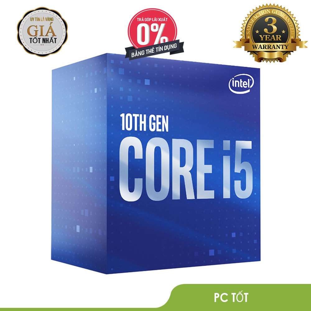 CPU Intel Core i5 10400 (2.9 GHz turbo up to 4.3 GHz, 6 core 12 Threads , 12MB Cache, 65W) - Chính hãng intel