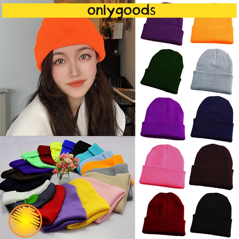 Mũ Beanie Dệt Kim Màu Trơn Dễ Thương Chất Lượng Cao Thời Trang Thu Đông 18 Màu Tùy Chọn Cho Nam Và Nữ