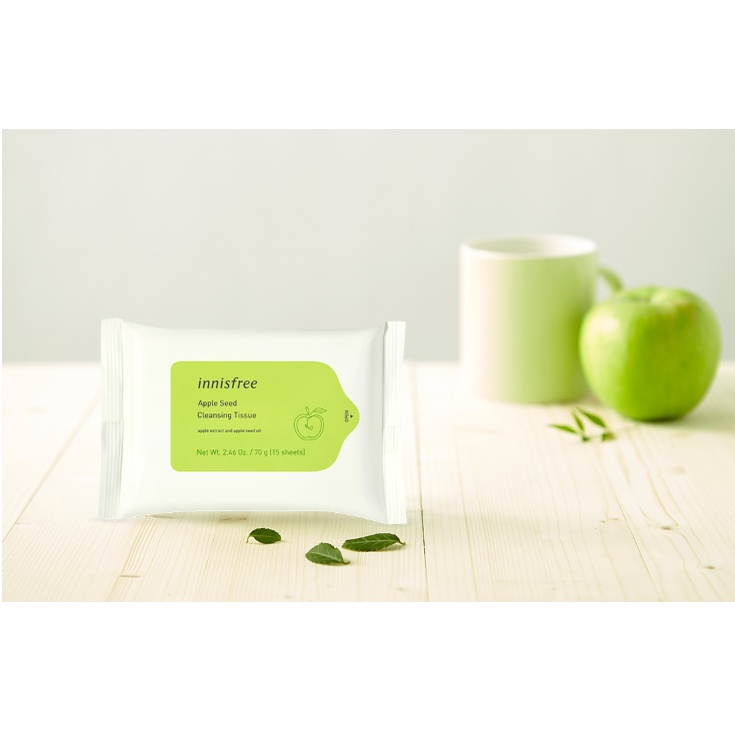 Khăn ướt tẩy trang Innisfree Apple Seed Cleansing Tissue 15 miếng