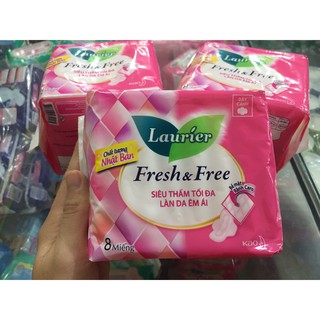 [CHE TÊN KHI GÓI][16.5k] Combo 6 gói BĂNG VỆ SINH LAURIER FRESH AND FREE DÀY CÁNH 8 MIẾNG