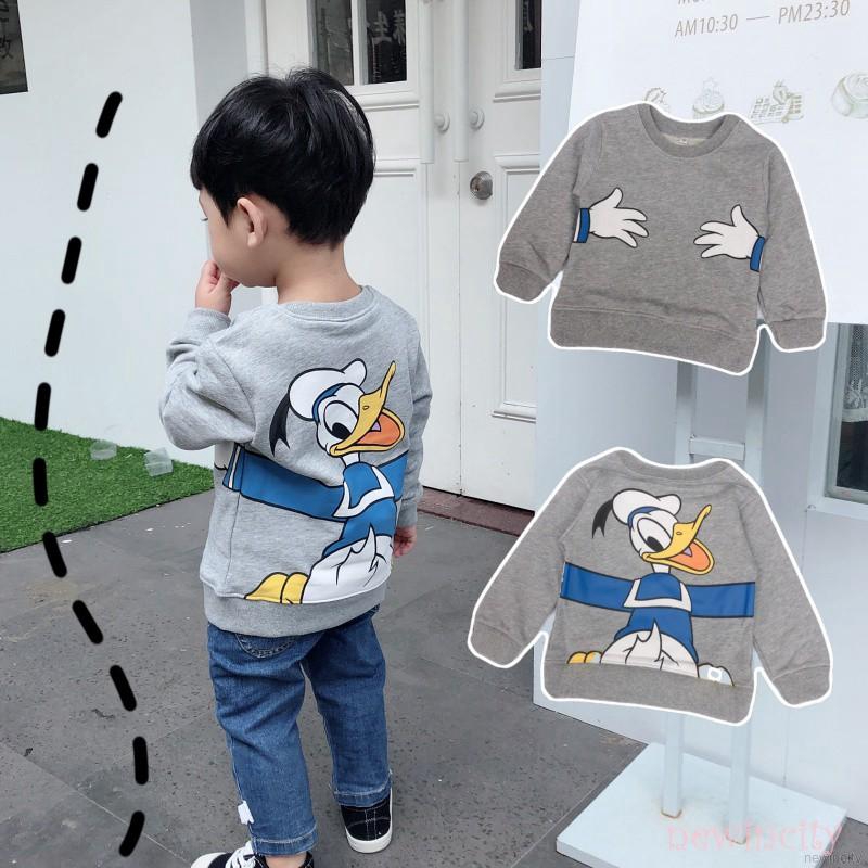 Áo thun tay dài hoạ tiết hoạt hình phong cách Hàn Quốc cho bé