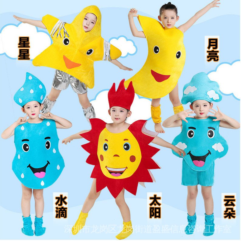 Bộ Đồ Hóa Trang Catwalk 3 Món Hình Mặt Trăng / Mặt Trời Thời Tiết Cho Bé