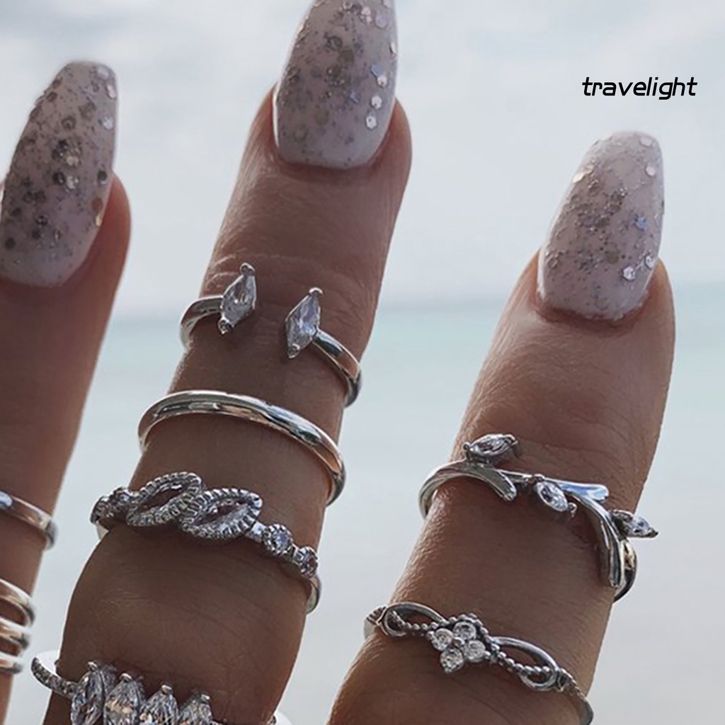 Set 15 Nhẫn Đính Đá Phong Cách Bohemian Cho Nữ