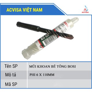 Mũi khoan bê tông bosi kt: 6 x 110mm