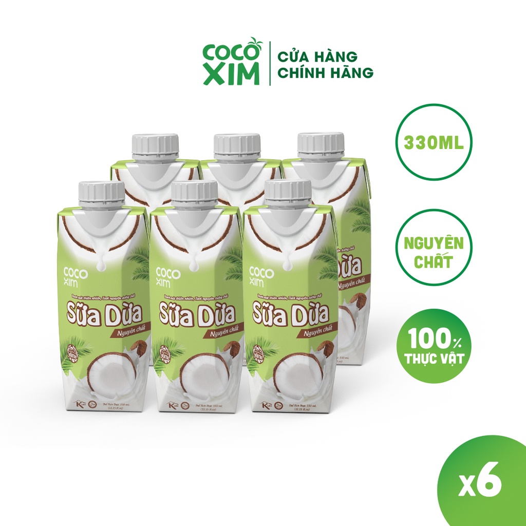 Sữa dừa đóng hộp Cocoxim Orginal dung tích 330ml/Hộp (Combo 3/Combo 6 /Thùng 12)