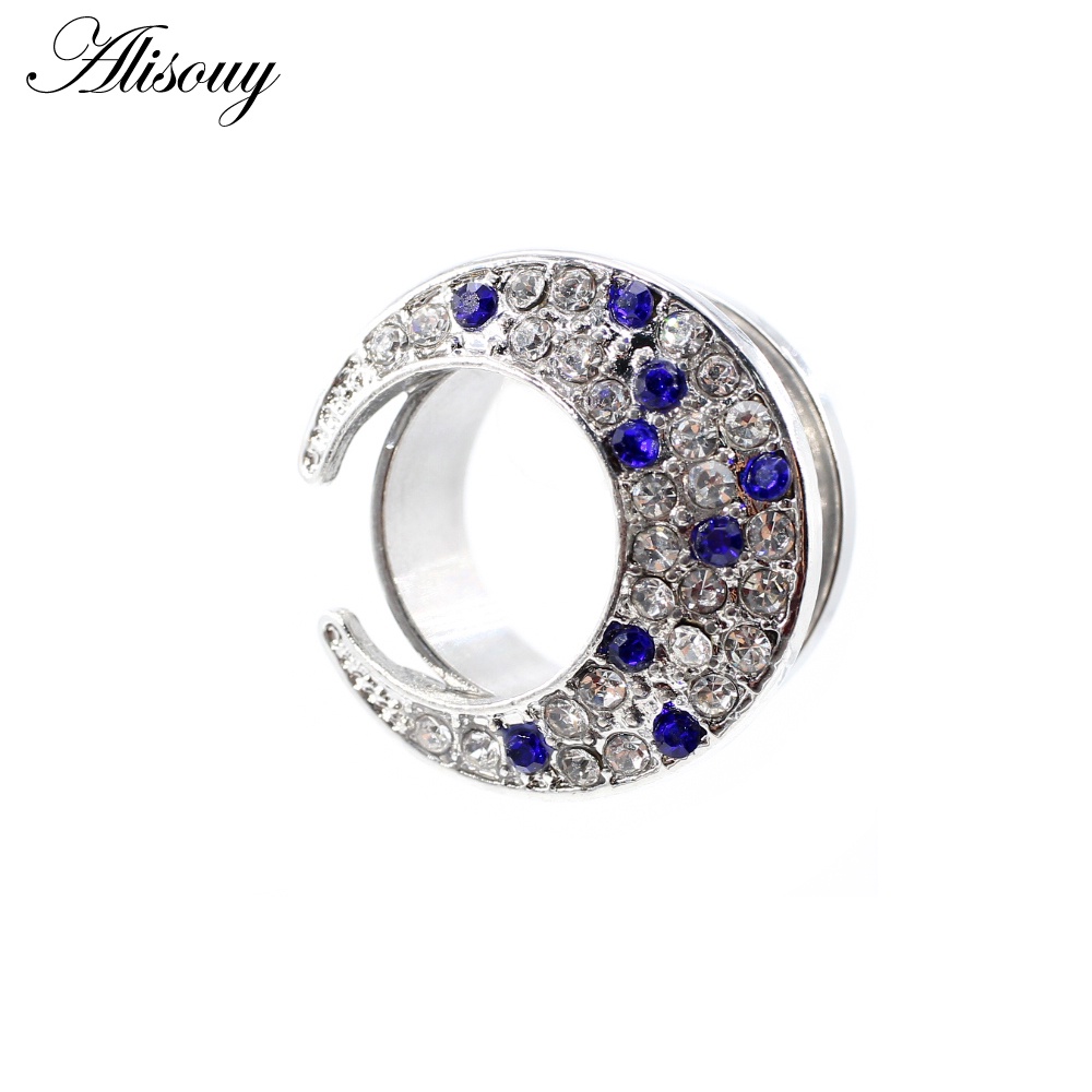 Bộ 2 Khuyên Nong Tai Bằng Thép Không Gỉ Hình Hoa / Mặt Trăng / Đồng Hồ / Ngôi Sao