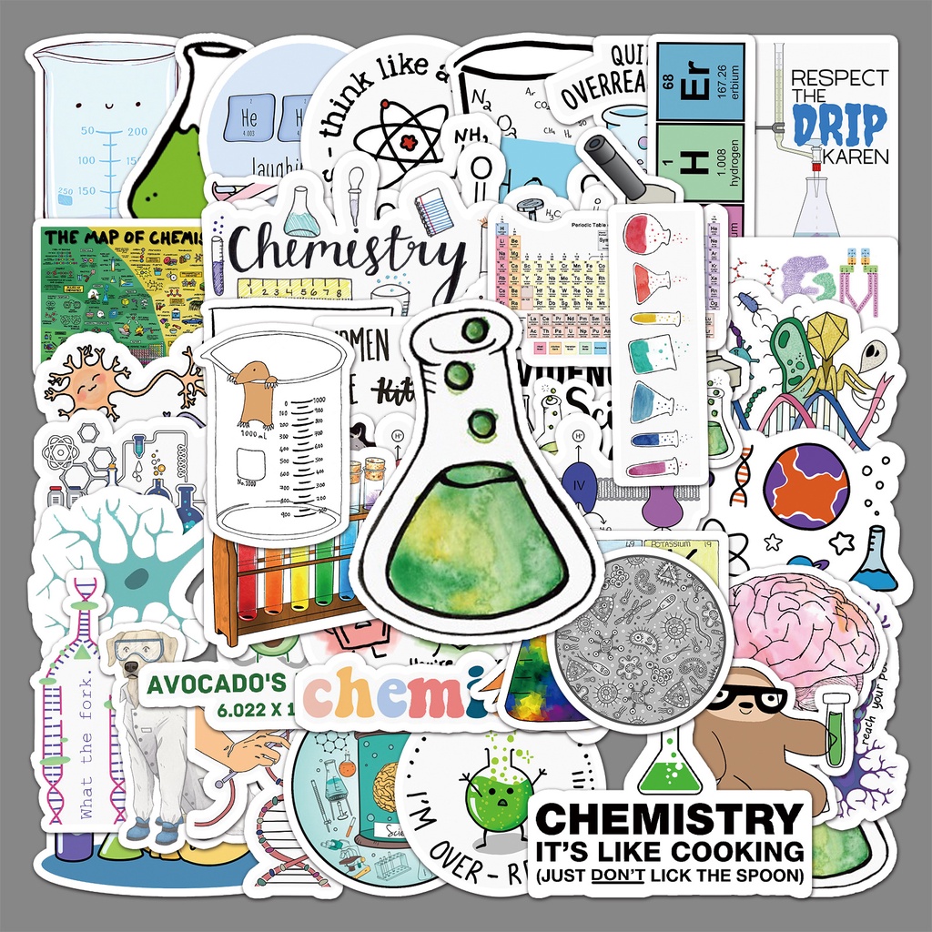 50Pcs/Set ❉ Fun Science & Chemistry Laboratory Series 06 Stickers ❉ Fashion DIY Waterproof Decals Doodle Stickers