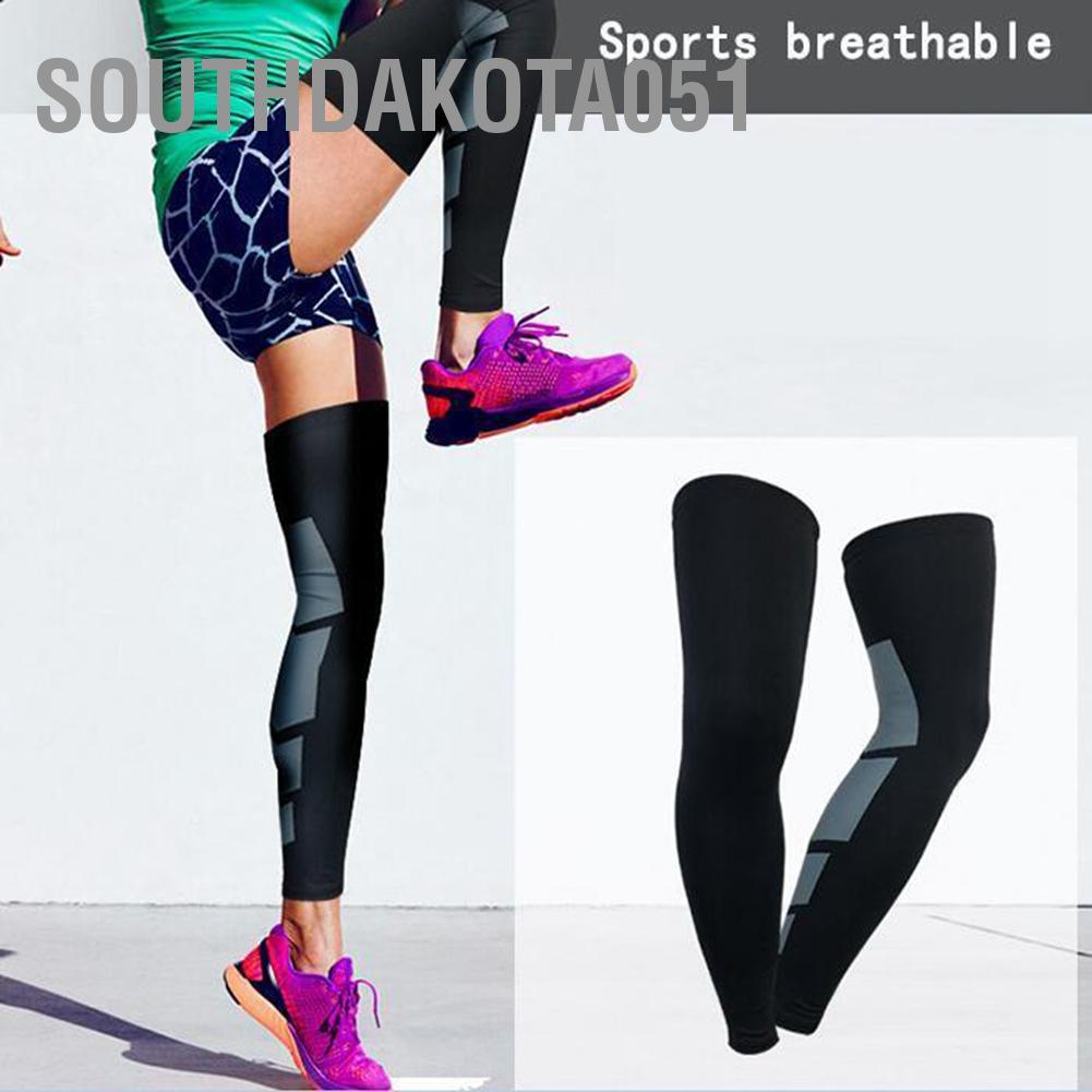 Southdakota051 3 Colors M/L Elastic Anti-slip Long Calf Support Leg Compression Sleeve For Outdoor Sports