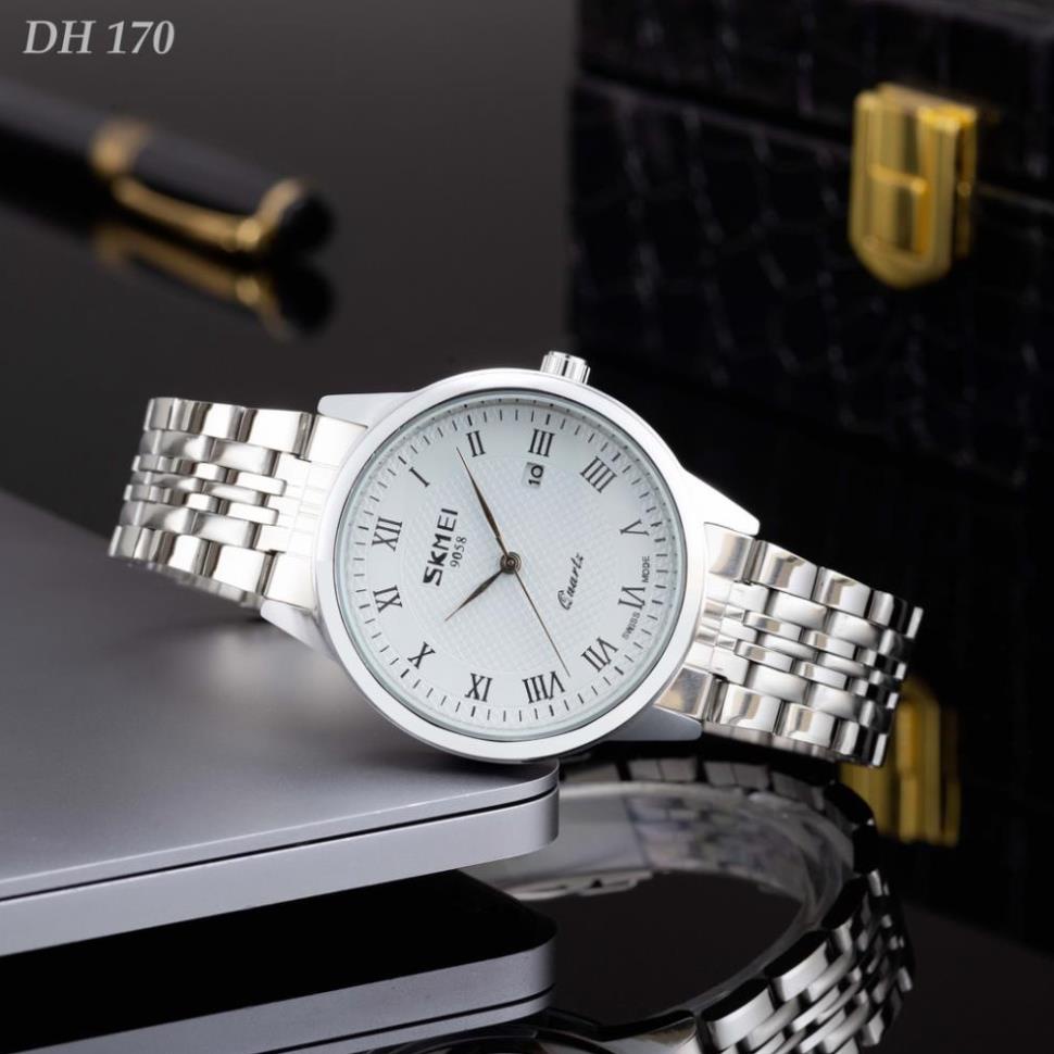 Đồng hồ nam Skmei mặt tròn nam tính dây kim loại sang trọng cao cấp DH170 shop813