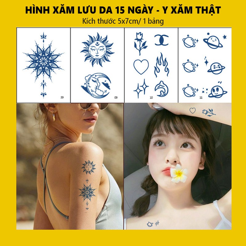 Hình xăm tạm thời 15 ngày chống nước - đẹp & ngầu như xăm thật, dán lên da chống nước 100%