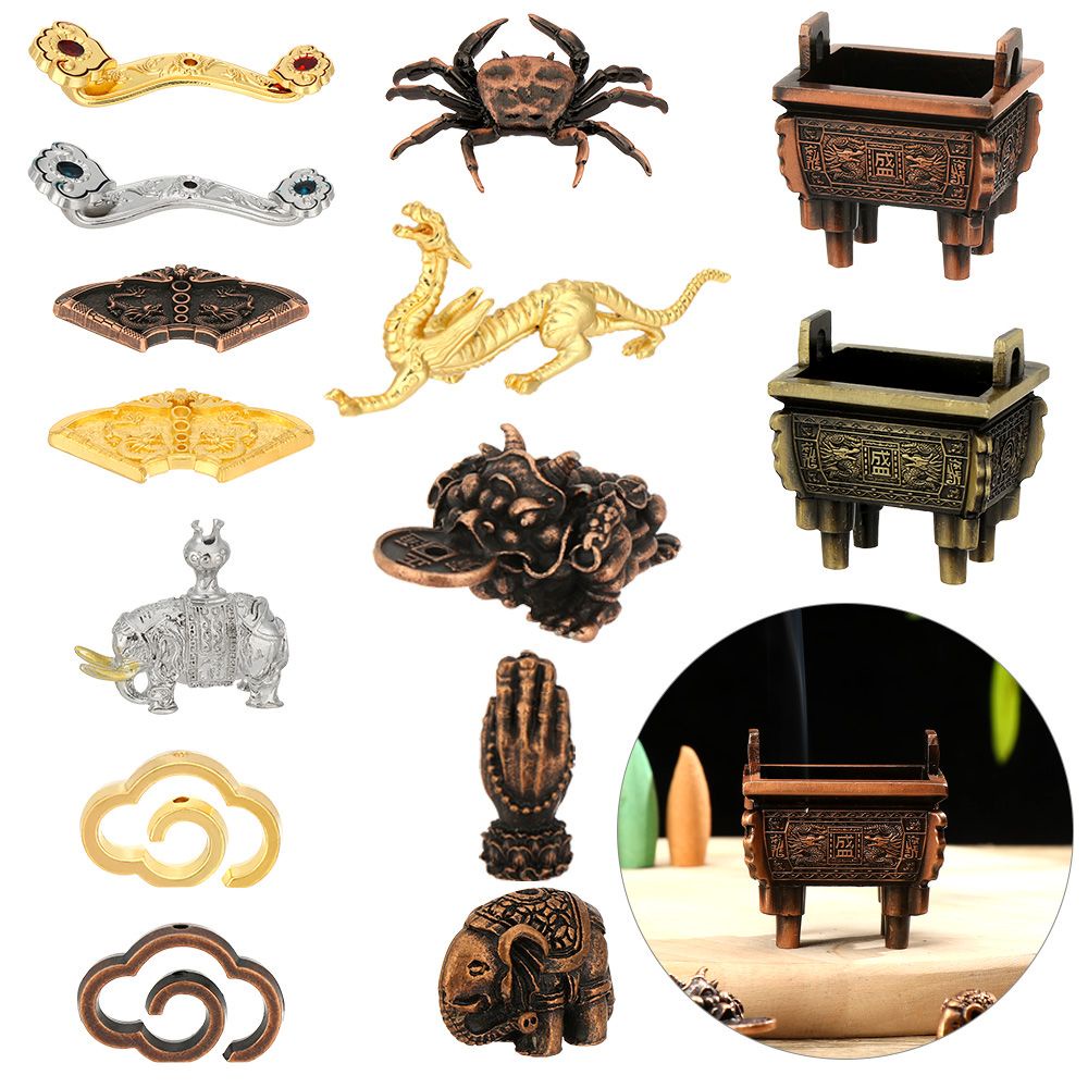 Giá đỡ đốt trầm hương bằng hợp kim kẽm hình đám mây voi trang trí nhà cửa