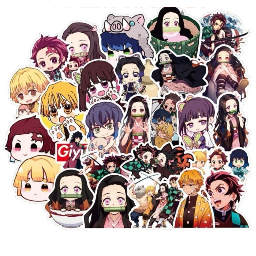 Sticker Kimetsu No Yaiba - Miếng dán decal Thanh gươm diệt quỷ - Chống nước hình dán Tanjiro Nezuko Zenitsu STK01