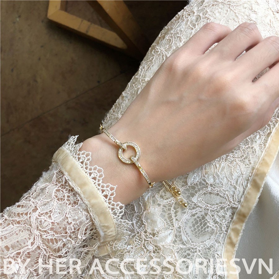 Vòng tay nữ, lắc tay nữ dây rút " Over Ring " phối đá phong cách Vintage | HER.ACC | T5