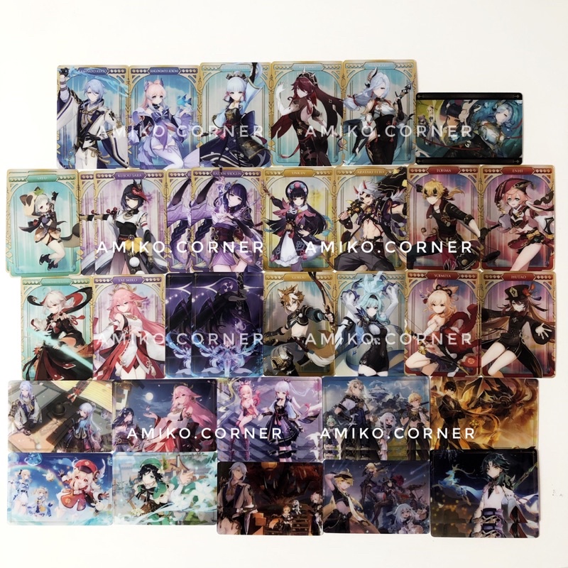 Lẻ card metal Genshin impact hàng chính hãng có kèm top loader