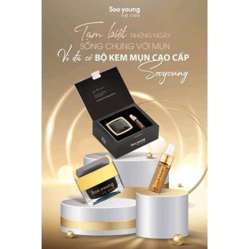 Combo kem face + serum mụn Lục Tảo Soo young