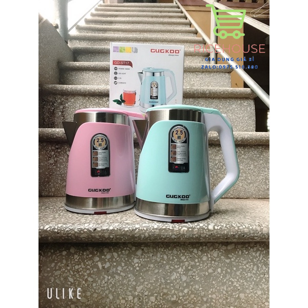 ẤM SIÊU TỐC ĐUN NƯỚC CUCKOO 2,5L - BÌNH ĐUN NƯỚC JIPLAI THÁI 2 LỚP BỀN ĐẸP