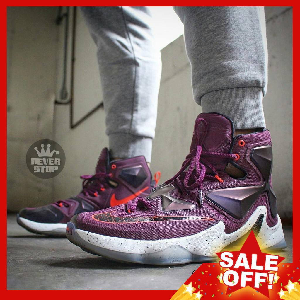 Giày LEBRON 13 TÍM bóng rổ nam cổ cao [TẶNG VỚ]