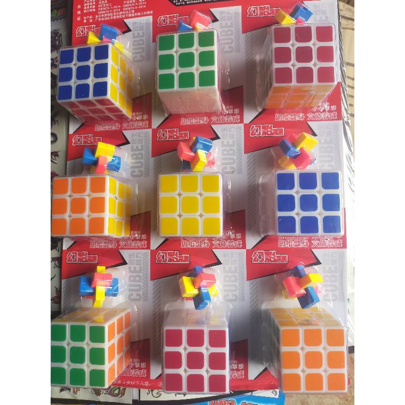 Sỉ 9 cục rubik 3x3x3 loại 1 ( tằng kèm 9 đồ chơi)