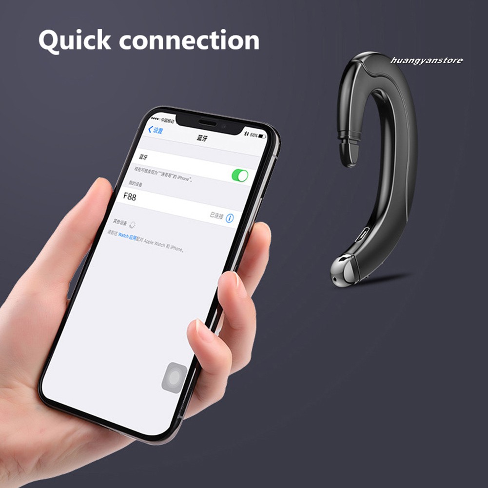 1 Tai Nghe Bluetooth Không Dây Kiểu Móc Vành Tai F88 Tiện Dụng