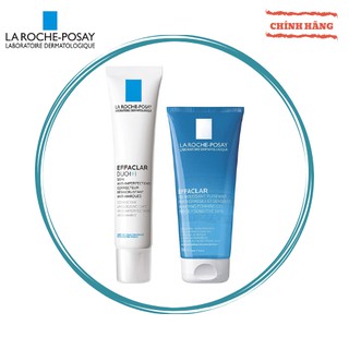 Cặp đôi Kem dưỡng ngừa mụn La Roche-Posay Effaclar K+ 40ml và Gel rửa mặt cho da mụn 50ml