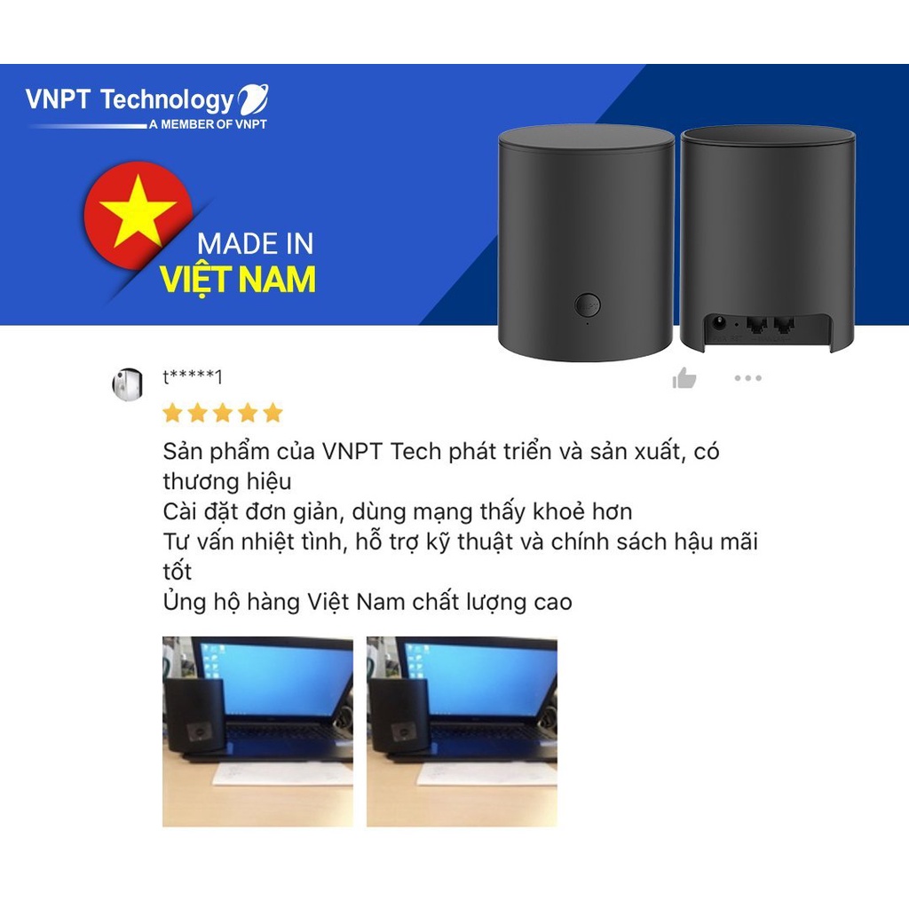 Hệ thống Wifi Mesh VNPT Technology iGate EW12SX (1-pack) chuẩn AC dành cho gia đình