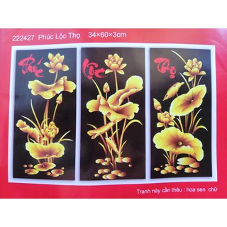 Tranh thêu chữ thập Phúc lộc thọ 222427 (chưa thêu)