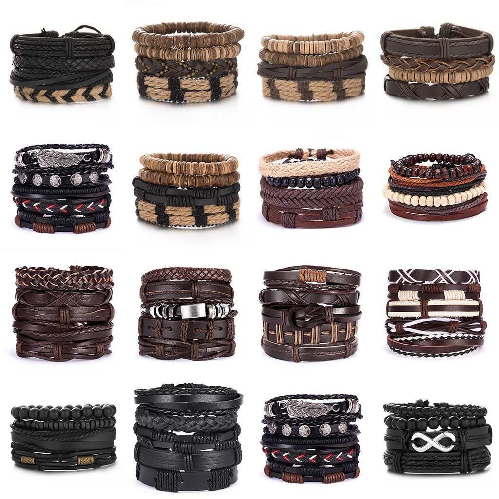 Vòng đeo tay RINHOO FRIENDSHIP da bện tùy chọn số lượng thời trang cá tính cho nam