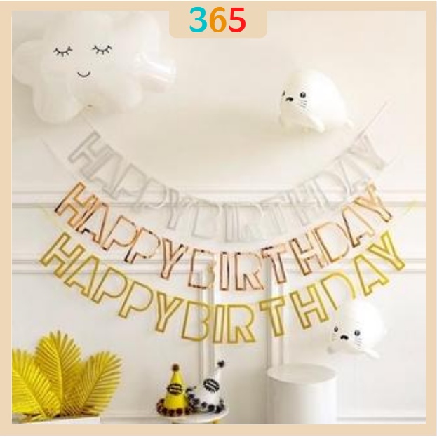 Chữ rỗng HAPPY BIRTHDAY ép kim trang trí sinh nhật