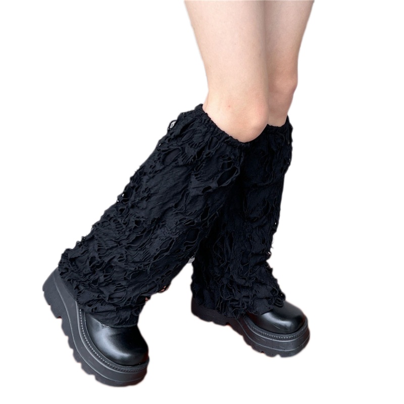 Vớ Ống Chân Giữ Ấm Thiết Kế Đục Lỗ Phong Cách Gothic Harajuku Gothic Đường Phố Cho Nữ