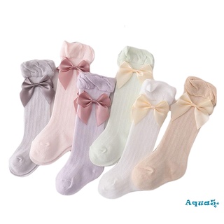 Vớ Cotton Dài Phối Nơ Thoáng Khí Cho Bé Gái Từ 0-3 Tuổi