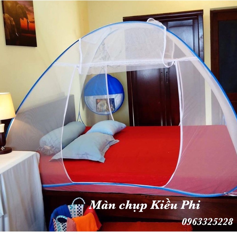 Màn chụp tự bung đỉnh chóp Kiều Phi - mùng tự bung 1m2 1m6 1m8 2m2 cao 1m55 gấp gọn tiện dụng