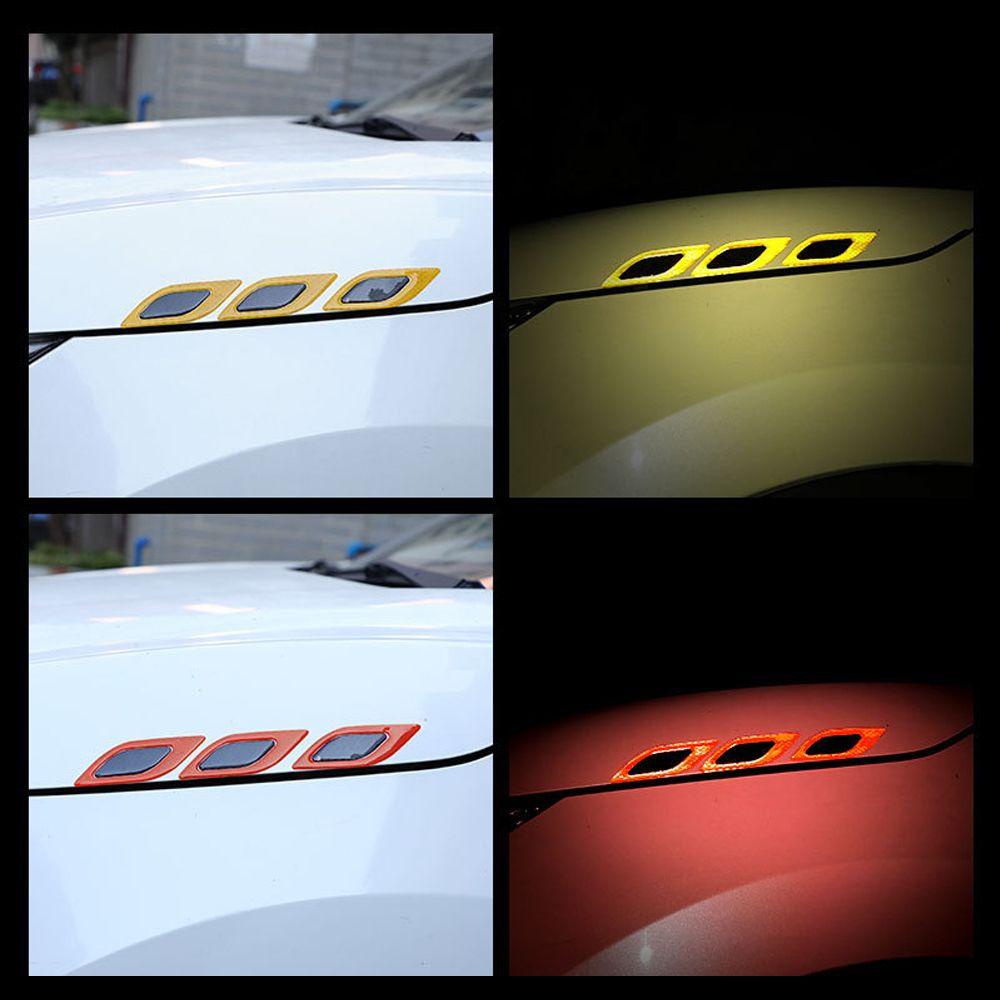 BTLIMER 6pcs/Set Car Reflective Stickers Accessories Decorative Car Exterior Universal Safety Safety Warning Sticker Anti-Scratch