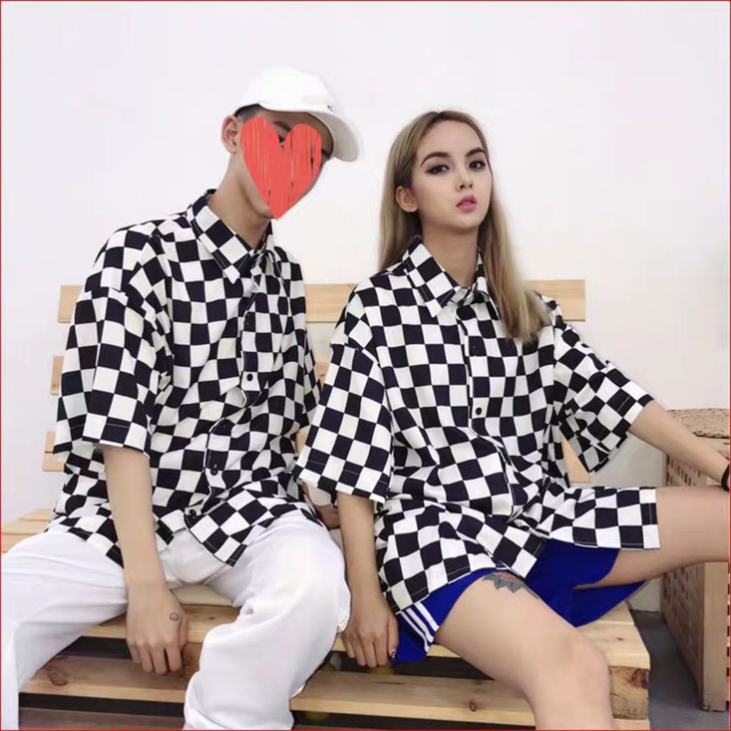 Áo Sơ Mi Tay Lỡ Họa Tiết Caro Form Unisex Nam Nữ - Sơ mi ulzzang kẻ caro form rộng cá tính