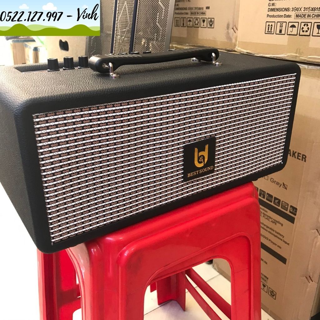 Loa mini xách tay Best Sound M5 + 2 micro không dây - Hệ thống 2 Loa bass 13.5cm và 2 loa treble 5cm - Gia Khang Shop