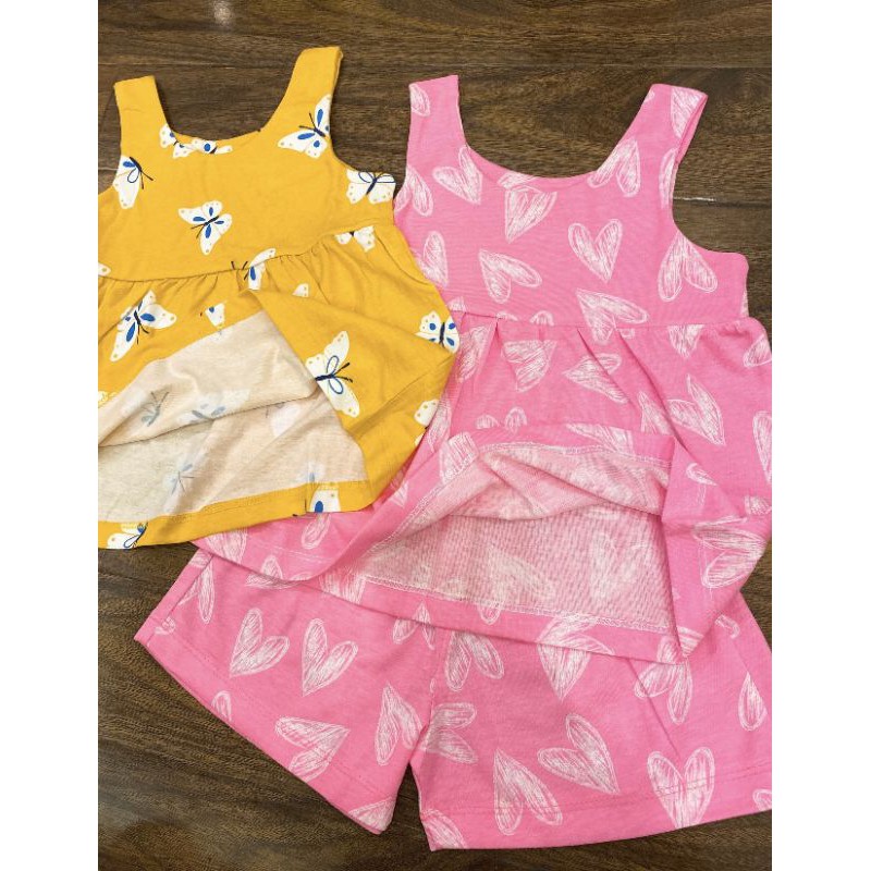 Bộ ba lỗ bé gái cotton 1-5y