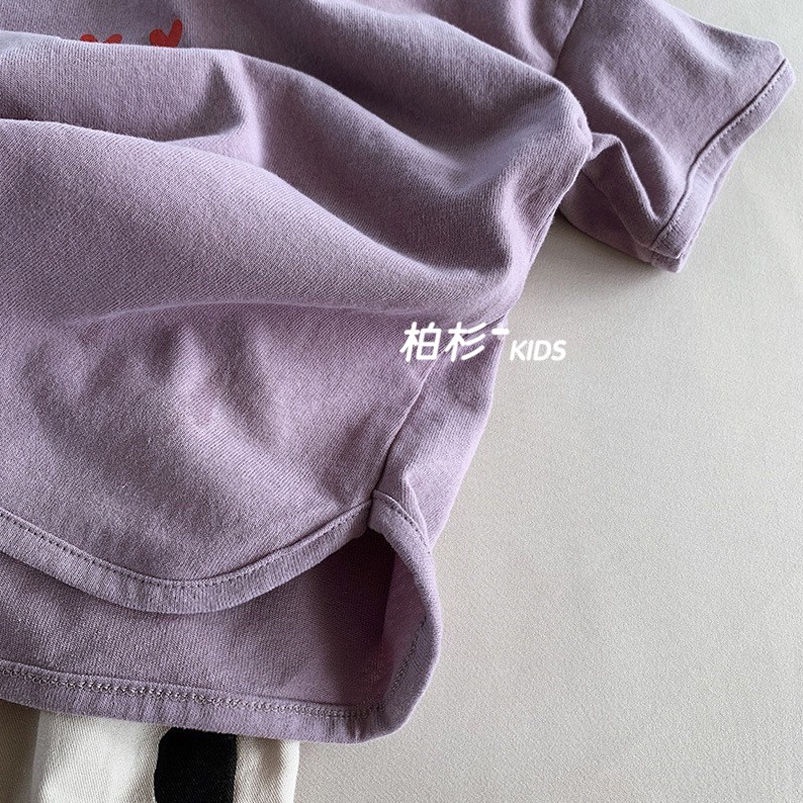 [Babycat] Hàng Có Sẵn Áo Thun Cotton Tay Ngắn Màu Tím Khoai Môn Phong Cách Nhật Bản Hàn Quốc Đơn Giản Dễ Phối Đồ Thời Trang Mùa Hè Cho Nữ