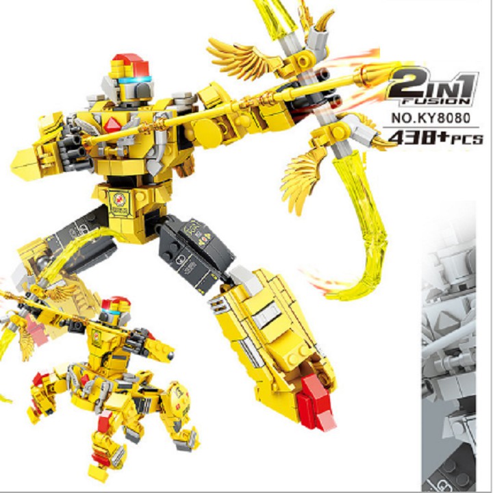 Bộ lắp ráp biến đổi 2 trong 1 kiểu lego robot 8079 Thương hiệu Kazi