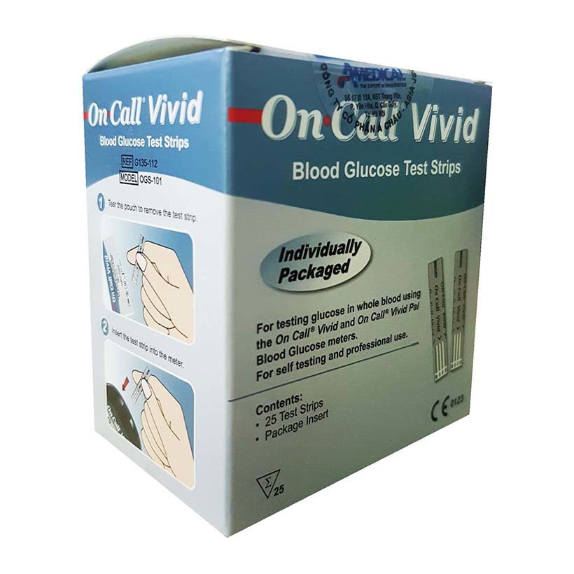 Que thử đường huyết On Call Vivid (hộp 25 que)