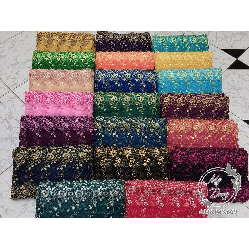 Ren lưới chân hoa 2 màu 15F (Dây dài 13,5m) - Nhóm màu tối - MS 938988