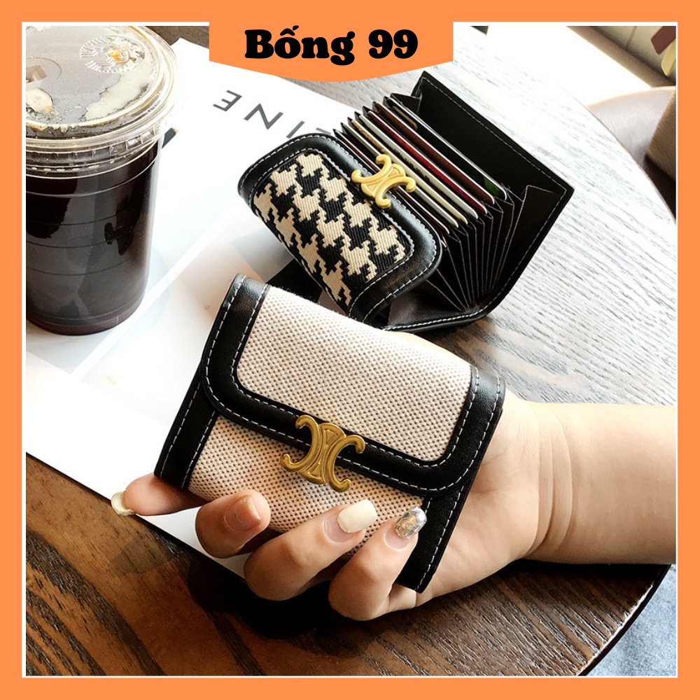 Ví Nữ Mini Cầm Tay Đẹp Nhiều Ngăn Đựng Thẻ, Ví Mini Nhỏ Gọn Bỏ Túi Sang Chảnh Thời Trang Cao Cấp V01