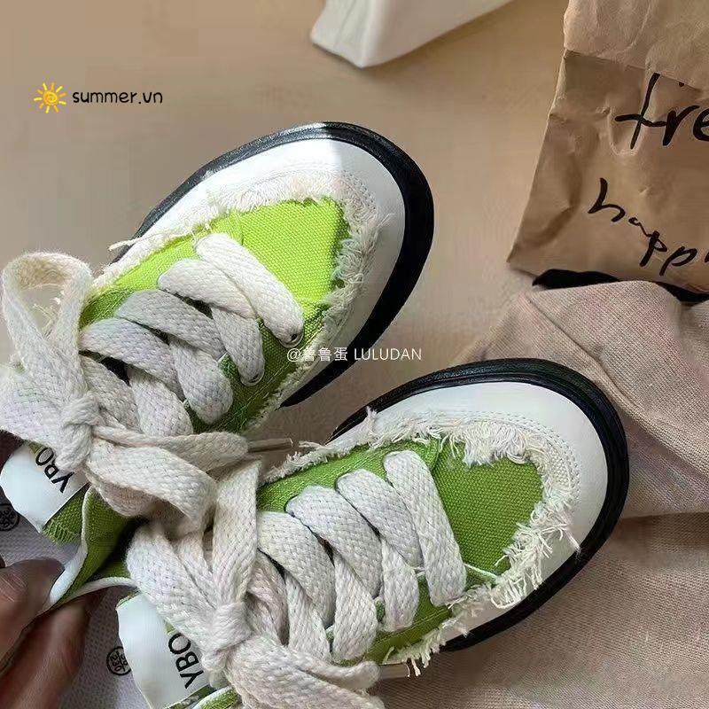 Giày Thể Thao Vải Canvas Đế Dày Thời Trang Mùa Hè 2022 Cho Nữ