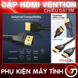 Cáp hdmi vention mỏng nhẹ hỗ trợ 4k độ dài 3m - hàng chất lượng cao !